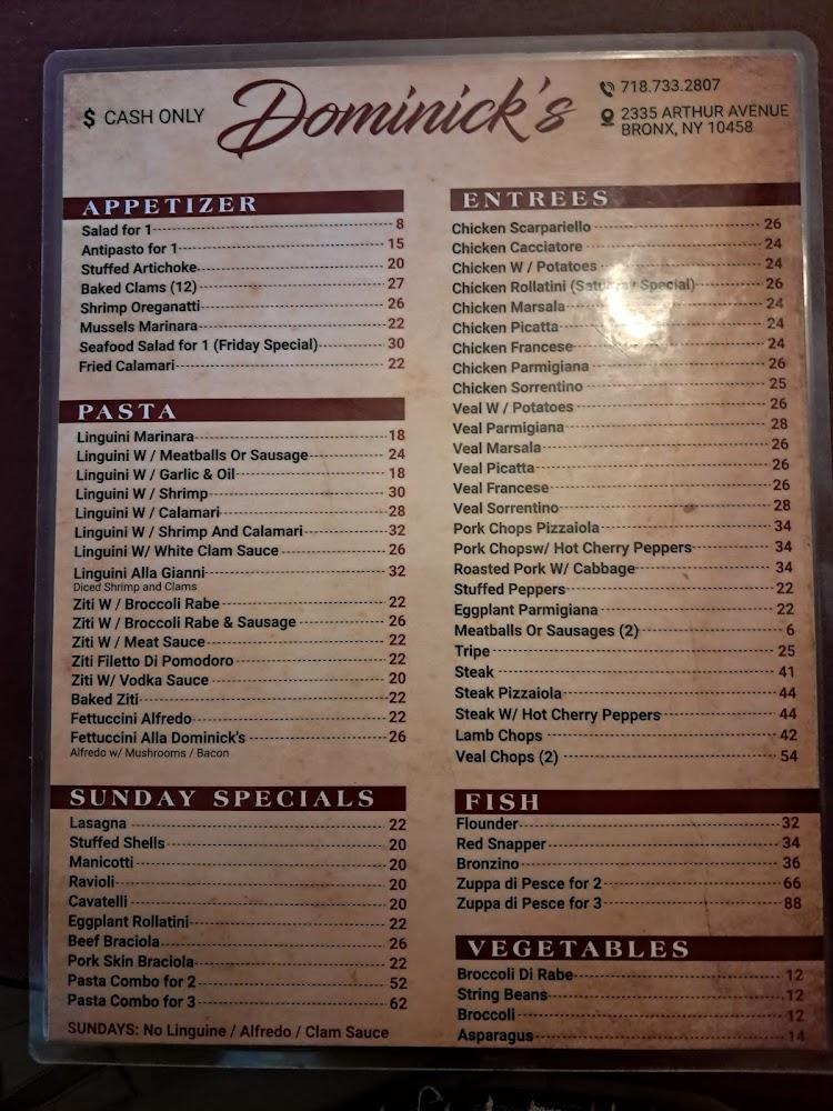 Dominick's Menu image 2
