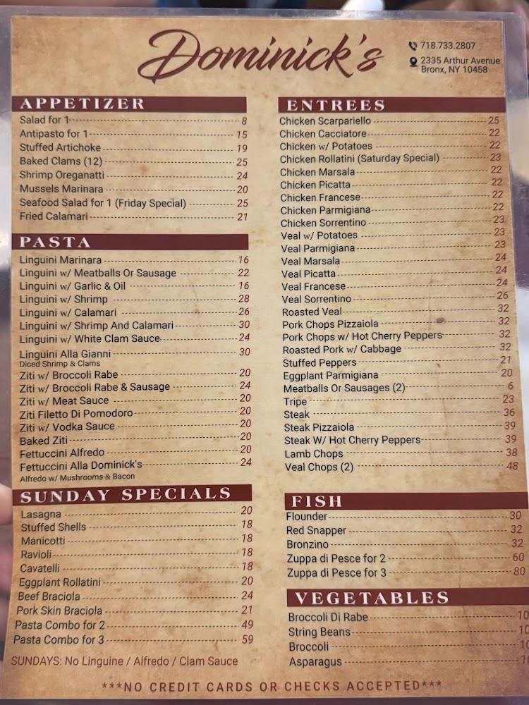 Dominick's Menu image 3